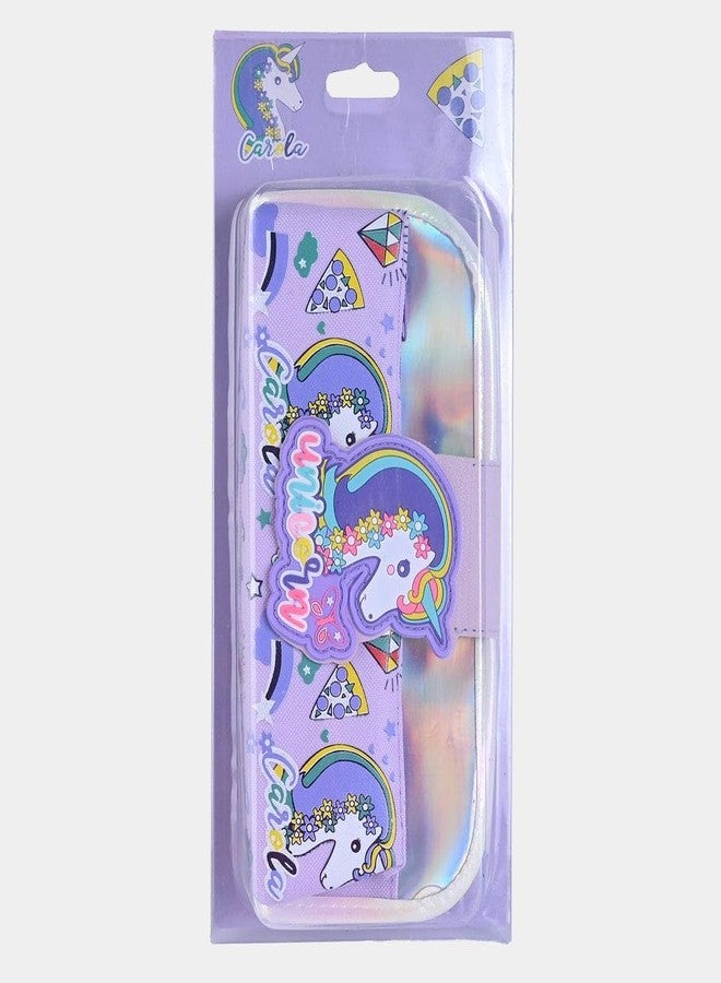 ARTLABEL Large Capacity Pencil Pouch Bag Stationery Organizer Case for School Boys, Girls & Teens (Purple Unicorn Pencil Case) - Image 3